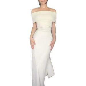 Zara NWT Beige Strapless Off Shoulder Midi Dress